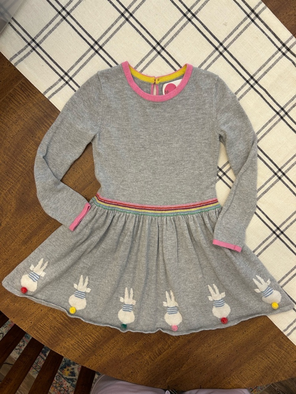Mini Boden Bunny Sweater Dress Toddler Girls 3-4